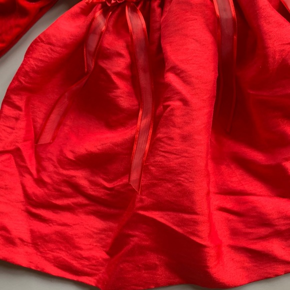 Vintage Jessica Ann Red Velour Christmas Dress Sz 12 Months Red Roses - Picture 5 of 8